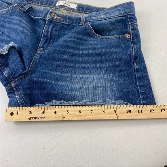 MNG Mango Dark Blue Jean Shorts Cut Offs Sz‎ 8 - Picture 10 of 11